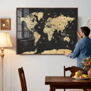 Vintage Blue and Brown World Map Canvas Wall Art – Framed by MyGreatCanvas | Canvas Wall Art Prints | Photo Prints & Wall Decor