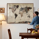 Neutral Watercolor World Map Canvas Wall Art – Framed Earth by MyGreatCanvas | Canvas Wall Art Prints | Photo Prints & Wall Decor