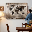 Black and White World Map Canvas Print – Framed Wall Art for by MyGreatCanvas | Canvas Wall Art Prints | Photo Prints & Wall Decor