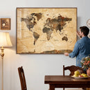 Navy Blue and Gold World Map Canvas Print – Framed Luxury by MyGreatCanvas | Canvas Wall Art Prints | Photo Prints & Wall Decor