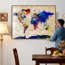 Colorful World Map Canvas Wall Art – Abstract Watercolor Map by MyGreatCanvas | Canvas Wall Art Prints | Photo Prints & Wall Decor