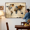 Rustic Watercolor World Map Canvas Wall Art – Framed Travel by MyGreatCanvas | Canvas Wall Art Prints | Photo Prints & Wall Decor