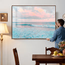 Ocean Wave Wall Art Canvas Print, Pastel Surf Seascape