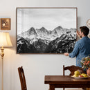 Black and White Mountain Wall Art Canvas Print, Snowy Alpine by MyGreatCanvas | Canvas Wall Art Prints | Photo Prints & Wall Decor