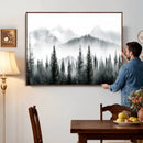 Misty Pine Forest Mountain Landscape Wall Art Canvas Print by MyGreatCanvas | Canvas Wall Art Prints | Photo Prints & Wall Decor
