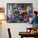 Graffiti Motorcycle Wall Art Canvas Print, Urban Street Art by MyGreatCanvas | Canvas Wall Art Prints | Photo Prints & Wall Decor