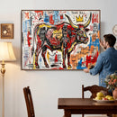 Texas Bull Wall Art Canvas Print, Abstract Graffiti Bull by MyGreatCanvas | Canvas Wall Art Prints | Photo Prints & Wall Decor