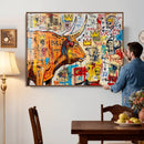 Basquiat Style Bull Graffiti Wall Art Canvas Print, Street by MyGreatCanvas | Canvas Wall Art Prints | Photo Prints & Wall Decor