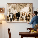 Western Longhorn Herd Wall Art Canvas Print, Sepia Texas by MyGreatCanvas | Canvas Wall Art Prints | Photo Prints & Wall Decor