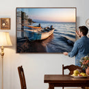 Coastal Fishing Boats Wall Art Canvas Print, Sunset Beach by MyGreatCanvas | Canvas Wall Art Prints | Photo Prints & Wall Decor