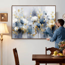 Large Abstract Flowers Wall Art Canvas Print – Gold and Blue by MyGreatCanvas | Canvas Wall Art Prints | Photo Prints & Wall Decor