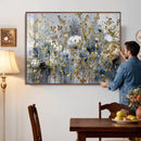 Abstract Floral Wall Art Canvas Print – Gold and Blue by MyGreatCanvas | Canvas Wall Art Prints | Photo Prints & Wall Decor