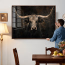 Vintage Longhorn Bull Wall Art Canvas Print – Rustic Western by MyGreatCanvas | Canvas Wall Art Prints | Photo Prints & Wall Decor