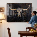Abstract Longhorn Bull Wall Art Canvas Print – Rustic by MyGreatCanvas | Canvas Wall Art Prints | Photo Prints & Wall Decor