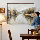 Neutral Abstract Lake Landscape Wall Art Canvas Print by MyGreatCanvas | Canvas Wall Art Prints | Photo Prints & Wall Decor