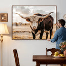 Texas Longhorn Bull Rustic Wall Art Canvas Print, Western by MyGreatCanvas | Canvas Wall Art Prints | Photo Prints & Wall Decor