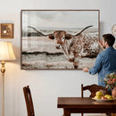 Texas Longhorn Bull Rustic Wall Art Canvas Print by MyGreatCanvas | Canvas Wall Art Prints | Photo Prints & Wall Decor