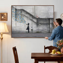 Banksy Girl with Butterflies Street Art Wall Art Canvas by MyGreatCanvas | Canvas Wall Art Prints | Photo Prints & Wall Decor