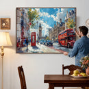 London Street Canvas Wall Art — Big Ben Red Bus Print | Oil by MyGreatCanvas | Canvas Wall Art Prints | Photo Prints & Wall Decor