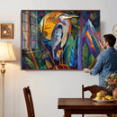 Colorful Heron Wall Art Canvas Print Tropical Bird Abstract by MyGreatCanvas | Canvas Wall Art Prints | Photo Prints & Wall Decor
