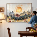 Boho Mountain Landscape Large Wall Art, Horizontal Gold by MyGreatCanvas | Canvas Wall Art Prints | Photo Prints & Wall Decor