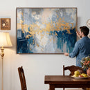 Blue Gold Abstract Large Framed Canvas Wall Art, Modern by MyGreatCanvas | Canvas Wall Art Prints | Photo Prints & Wall Decor