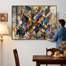 Geometric Abstract Wall Art Canvas Print, Orange Blue by MyGreatCanvas | Canvas Wall Art Prints | Photo Prints & Wall Decor