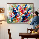 Geometric Abstract Wall Art Canvas Print, Orange Blue by MyGreatCanvas | Canvas Wall Art Prints | Photo Prints & Wall Decor