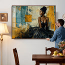Elegant Woman Canvas Wall Art — Black Gold Gown Fashion by MyGreatCanvas | Canvas Wall Art Prints | Photo Prints & Wall Decor