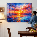 Colorful Knife Ocean Sunset Canvas — Orange Pink Teal by MyGreatCanvas | Canvas Wall Art Prints | Photo Prints & Wall Decor
