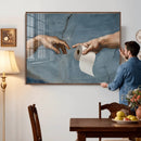 Funny Bathroom Canvas Wall Art, Michelangelo Creation of by MyGreatCanvas | Canvas Wall Art Prints | Photo Prints & Wall Decor