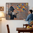 Urban Banksy Butterfly Girl Wall Art Canvas Print, Framed by MyGreatCanvas | Canvas Wall Art Prints | Photo Prints & Wall Decor