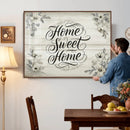 Home Sweet Home Wall Art Canvas Print, Floral Farmhouse by MyGreatCanvas | Canvas Wall Art Prints | Photo Prints & Wall Decor