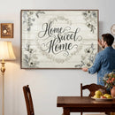 Home Sweet Home Wall Art Canvas Print, Floral Farmhouse by MyGreatCanvas | Canvas Wall Art Prints | Photo Prints & Wall Decor