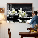 Plumeria Frangipani Black Stone Canvas | White Flower Spa by MyGreatCanvas | Canvas Wall Art Prints | Photo Prints & Wall Decor