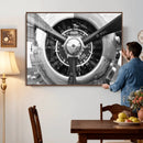 Vintage Propeller Plane Wall Art Canvas Print, Black and by MyGreatCanvas | Canvas Wall Art Prints | Photo Prints & Wall Decor