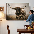 Longhorn Bull Wall Art Canvas Print, Western Farmhouse by MyGreatCanvas | Canvas Wall Art Prints | Photo Prints & Wall Decor