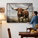 Texas Longhorn Canvas Wall Art Western Bull Desert Moody by MyGreatCanvas | Canvas Wall Art Prints | Photo Prints & Wall Decor