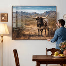 Texas Longhorn Canvas Wall Art Western Bull Desert Moody by MyGreatCanvas | Canvas Wall Art Prints | Photo Prints & Wall Decor