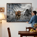 Texas Longhorn Canvas Wall Art, Rustic Farm Barn Bluebonnet by MyGreatCanvas | Canvas Wall Art Prints | Photo Prints & Wall Decor