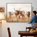 Texas Longhorn Canvas Wall Art, Rustic Farm Animal Photography Print, Farmhouse Country Decor, Western Ranch Art by MyGreatCanvas | Canvas Wall Art Prints | Photo Prints & Wall Decor
