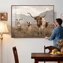 Rustic Texas Longhorn Cow Canvas Wall Art Print, Rustic Farm Animal Photography Print, Farmhouse Country Decor, Western Ranch Art by MyGreatCanvas | Canvas Wall Art Prints | Photo Prints & Wall Decor