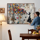 Banksy Wall Art - Banksy Girl and Butterfly Explosion Wall