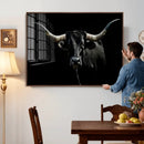 Texas Black Longhorn Bull Wall Art Canvas Print - Western by MyGreatCanvas | Canvas Wall Art Prints | Photo Prints & Wall Decor