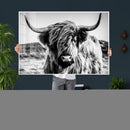 Highland Cow Wall Art – Black and White Framed Farmhouse by MyGreatCanvas | Canvas Wall Art Prints | Photo Prints & Wall Decor