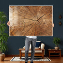 Tree Ring Canvas Art, Rustic Wood Grain Wall Art, Tree Slice