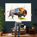 Abstract Buffalo Wall Art, Western Watercolor Bison Canvas by MyGreatCanvas | Canvas Wall Art Prints | Photo Prints & Wall Decor