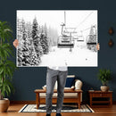 Winter Forest Wall Art Canvas Print – Framed Snowy Mountain