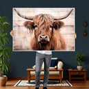 Vintage Scottish Highland Cow Cattle Art Print Farmhouse