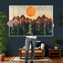 Sunset Mountain Landscape Canvas Wall Art Print - Nature